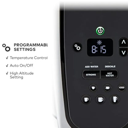 Single Serve K-Cup Pod Coffee Maker with Strength and Temperature Control Iced Coffee Cbility 8 to 12oz Brew Size Progr