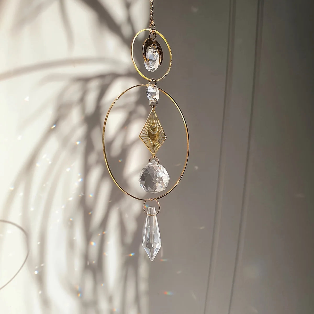 1PC Crystal Sun Catcher Geometric Pendant Suncatcher Window Balcony Garden Yard Outdoor Crystal Hanging Decoration