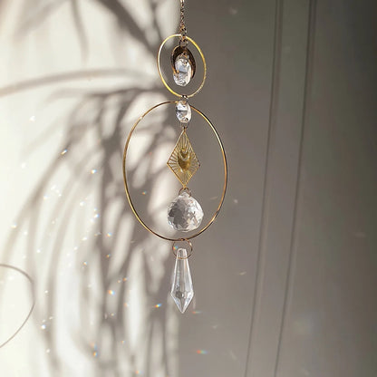 1PC Crystal Sun Catcher Geometric Pendant Suncatcher Window Balcony Garden Yard Outdoor Crystal Hanging Decoration