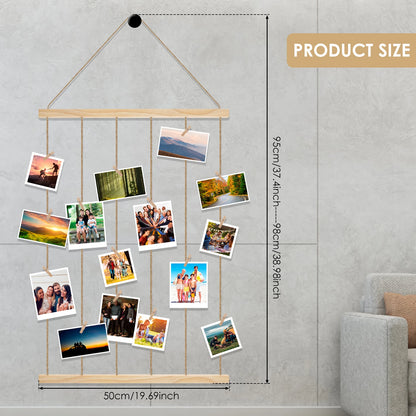 Hanging Photo Display Holder Picture Frames Collage Wall Decor Versatile Photo Hanging Display Picture Board for Home Decoration