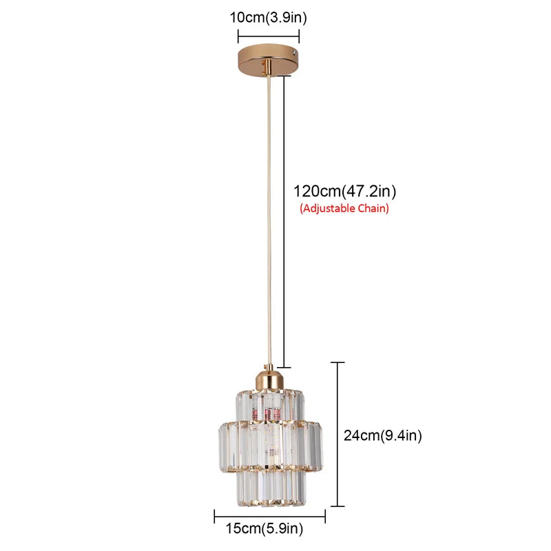 Crystal Bar Chandelier Indoor E26 Ceiling Lamp Hallway Stairs Pendant  Bedroom Lustre Dining Room Fixtures Home Decor Mood Light