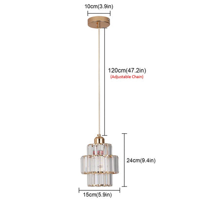 Crystal Bar Chandelier Indoor E26 Ceiling Lamp Hallway Stairs Pendant  Bedroom Lustre Dining Room Fixtures Home Decor Mood Light