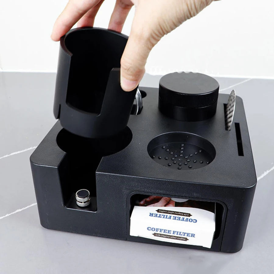 Coffee Tamping Station Distributor Storage Seat 51/53/54/58mm Universal Tamper Station Multi Functional Storage Rack Coffee Tool