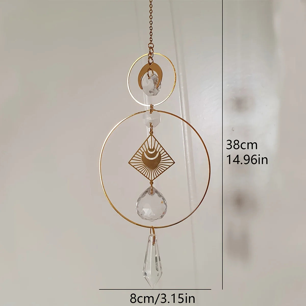 1PC Crystal Sun Catcher Geometric Pendant Suncatcher Window Balcony Garden Yard Outdoor Crystal Hanging Decoration