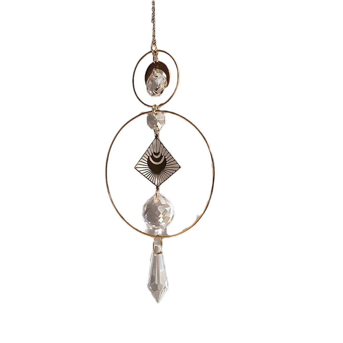 1PC Crystal Sun Catcher Geometric Pendant Suncatcher Window Balcony Garden Yard Outdoor Crystal Hanging Decoration