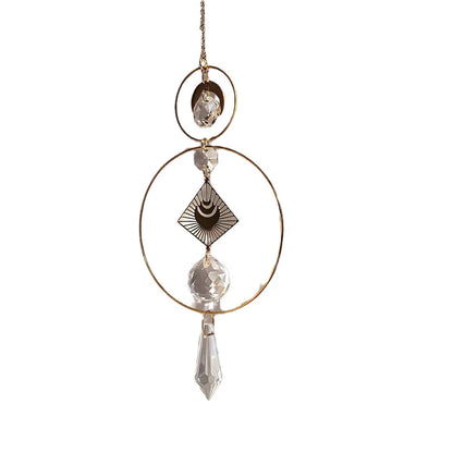 1PC Crystal Sun Catcher Geometric Pendant Suncatcher Window Balcony Garden Yard Outdoor Crystal Hanging Decoration