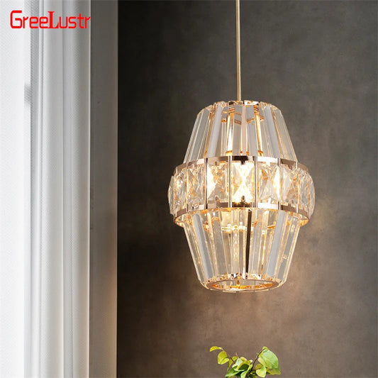 Crystal Bar Chandelier Indoor E26 Ceiling Lamp Hallway Stairs Pendant  Bedroom Lustre Dining Room Fixtures Home Decor Mood Light