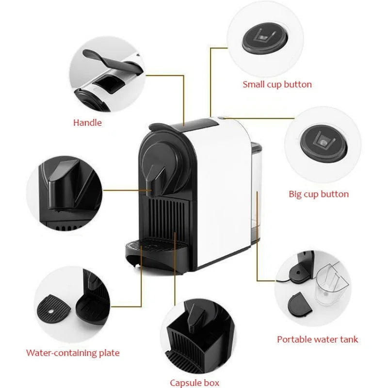 US/EU/UK Nespresso Capsule Coffee Machine Home Fully-Automatic Small Coffee Machine Capsule Coffee Maker