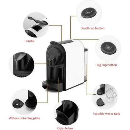 US/EU/UK Nespresso Capsule Coffee Machine Home Fully-Automatic Small Coffee Machine Capsule Coffee Maker