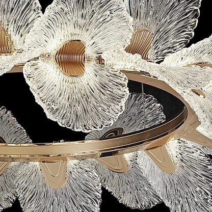 Crystal Flower Chandelier for Dining Room Living Room Exhibition Hall Hanging Artistic Pendant Lights Indoor Lighting Home Decor
