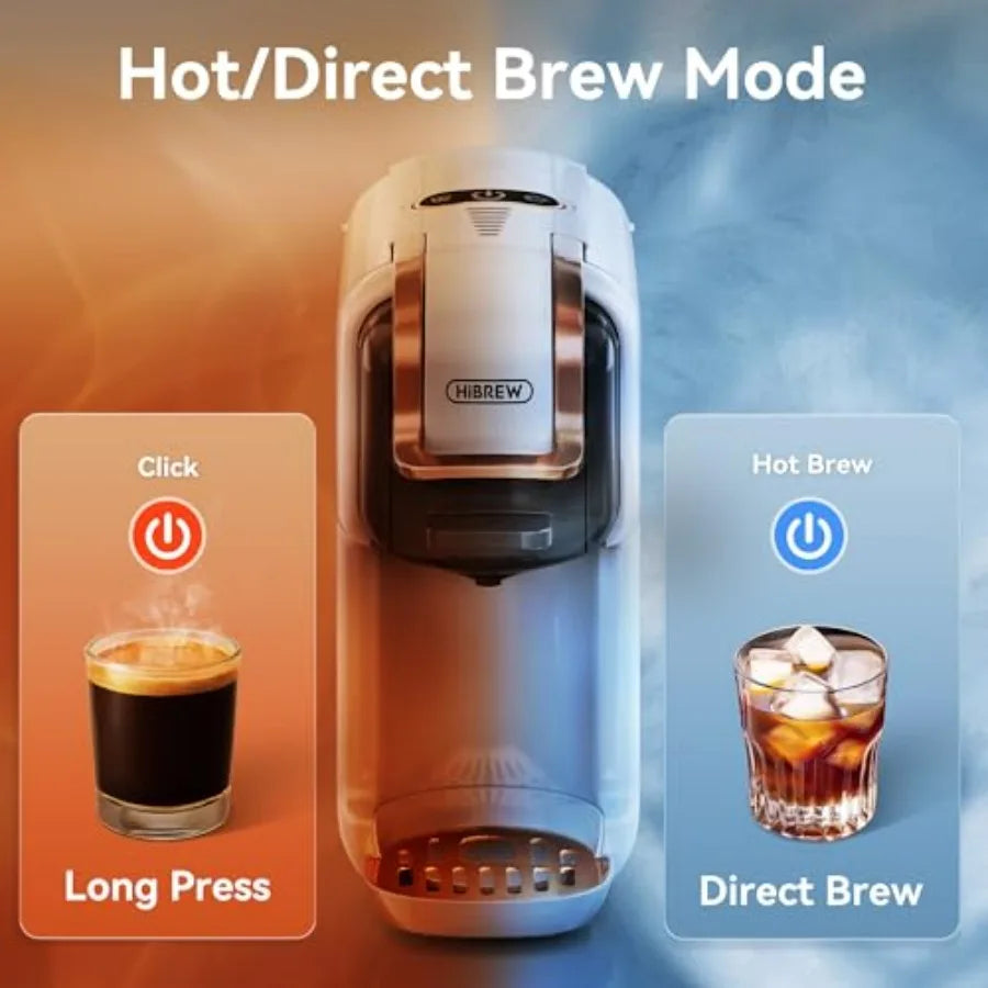 H2B 5-in-1 Pod Coffee Maker Compatible with 4 Coffee Capsules and Espresso Powder for Iced Coffee Espresso Cappuccino Long Blac
