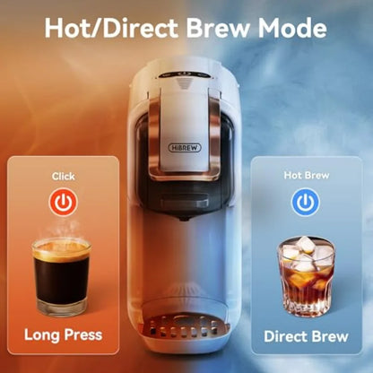 H2B 5-in-1 Pod Coffee Maker Compatible with 4 Coffee Capsules and Espresso Powder for Iced Coffee Espresso Cappuccino Long Blac