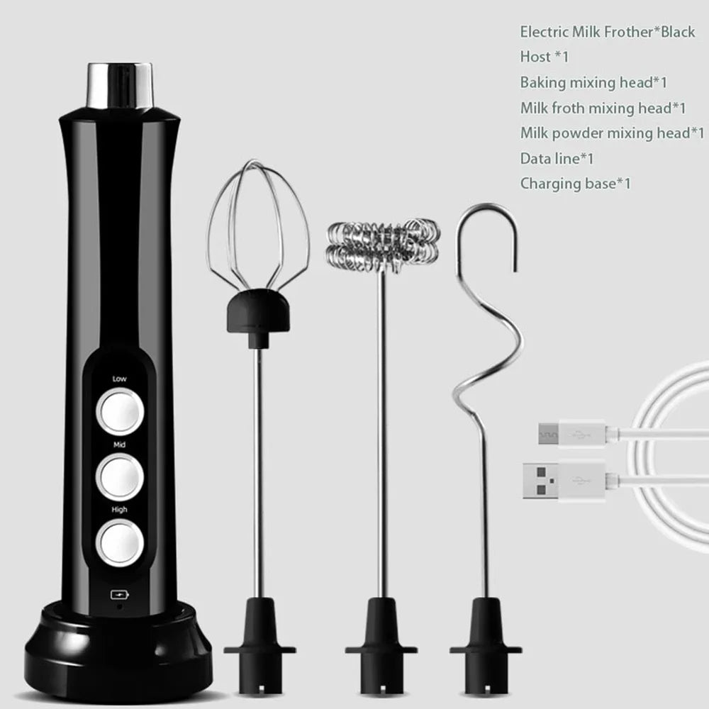 Frother Electric Milk Mixer Drink Foamer Coffee Egg Beater Whisk Latte Stirrer Stonego Baking Kitchen Accessories