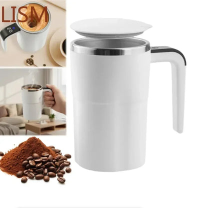 380ML Electric Coffee Self Mixing Mug IP67 Waterproof Coffee Stirring Mug USB Charging Digital Display Automatic Magnetic Cup