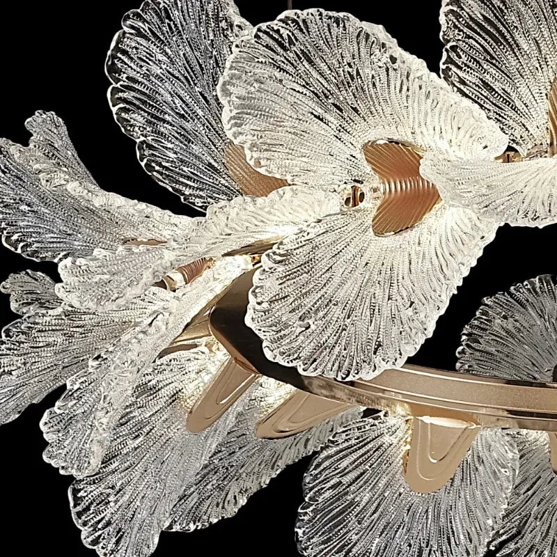 Crystal Flower Chandelier for Dining Room Living Room Exhibition Hall Hanging Artistic Pendant Lights Indoor Lighting Home Decor