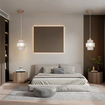 Crystal Bar Chandelier Indoor E26 Ceiling Lamp Hallway Stairs Pendant  Bedroom Lustre Dining Room Fixtures Home Decor Mood Light