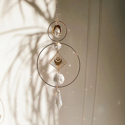 1PC Crystal Sun Catcher Geometric Pendant Suncatcher Window Balcony Garden Yard Outdoor Crystal Hanging Decoration