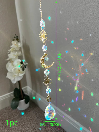 1pc，Suncatcher  dream catcher light catchercrystal hanging sun moon decor home decor gift halloween deco