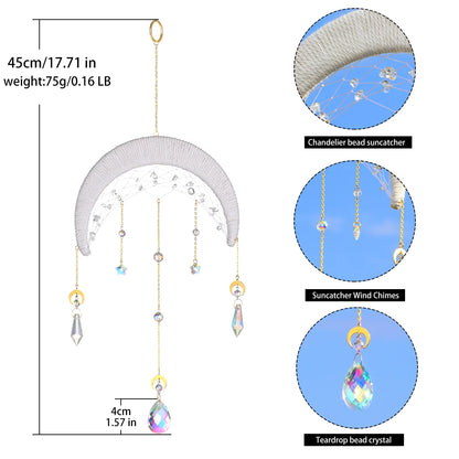 Macrame Dream Catcher Suncatcher Crystal Windchime Light Catcher Rainbow Maker Garden Decoration Outdoor Boho Home Wall Decor